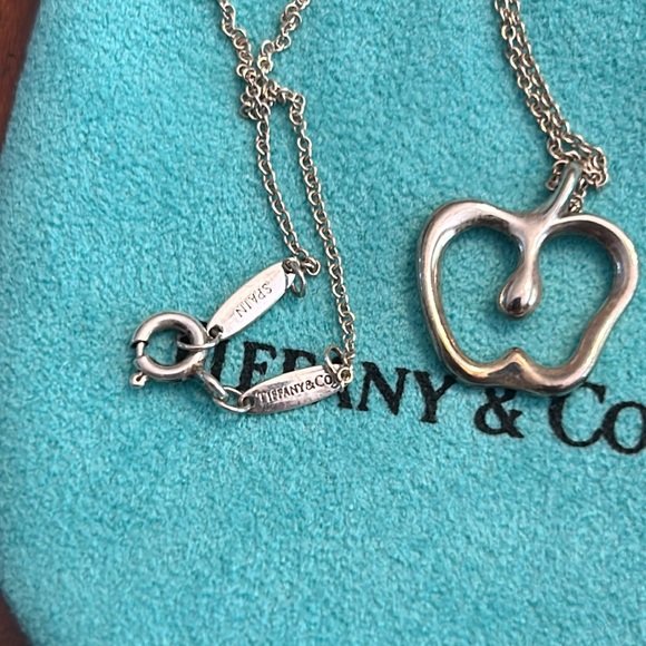 Tiffany & Co. Elsa Peretti Apple Necklace 20” Chain Sterling Silver - Picture 5 of 6